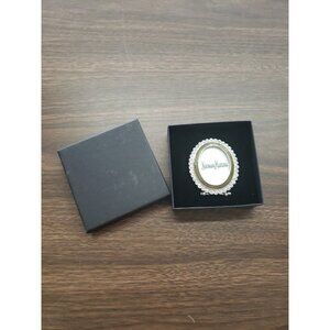 ST JOHN Neiman Marcus Enamel Oval SWAROVSKI Crystals Miniature Frame NWB